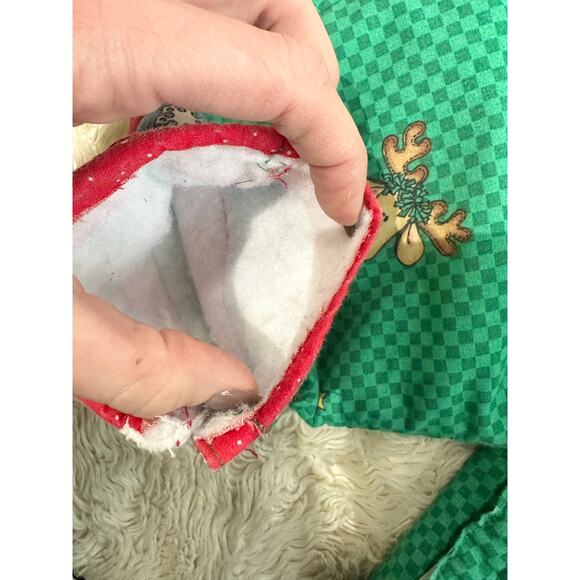 90’s Homemade Daisy Kingdom Rudi Reindeer Quilted Christmas Overalls - Picture 10 of 11
